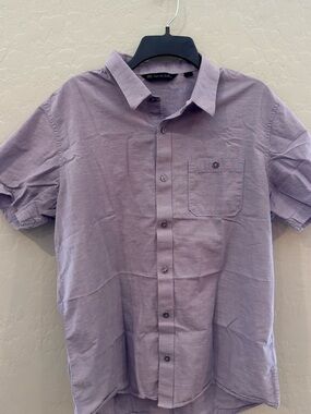 Travis Mathew Men's Short-Sleeve Button-Down Shirt - Light Lavender